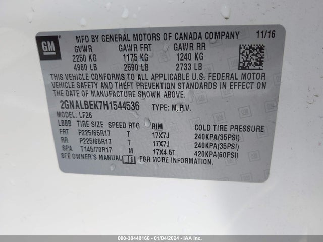 Chevrolet EQUINOX LS 2017 2GNALBEK7H1544536 Image 9