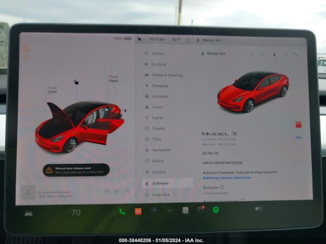 5YJ3E1EB1NF136239 Tesla Model 3 Long Range Dual Motor All-wheel Drive