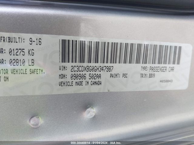 2C3CDXBG0GH347987 Dodge Charger Se