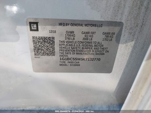 1G1BC5SM5K7132770 Chevrolet CRUZE LS