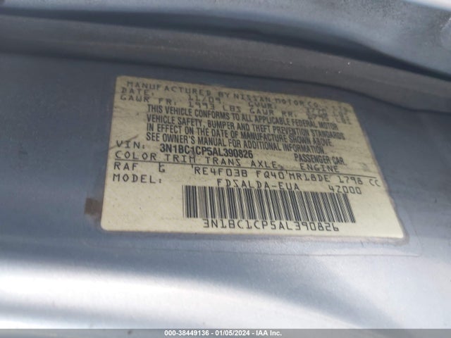 2010 NISSAN VERSA 1.8S VIN: 3N1BC1CP5AL390826