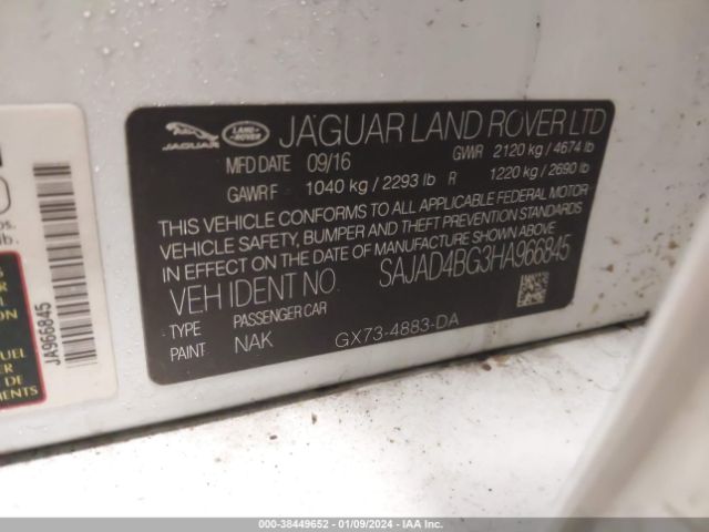 SAJAD4BG3HA966845 Jaguar Xe 25t Premium