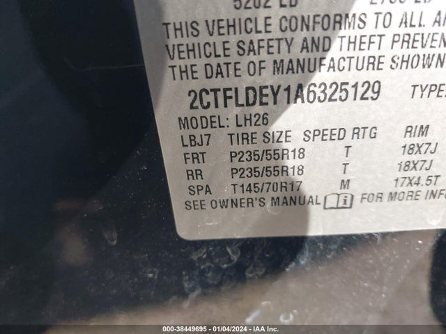 Aukcja sprzedaży 2010 Gmc Terrain Sle-2, vin: 2CTFLDEY1A6325129, numer aukcji: 38449695
