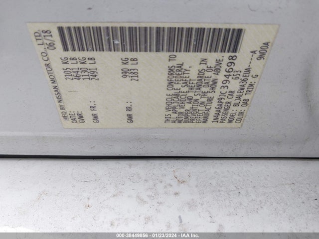 Nissan Maxima 3.5 Sl 2018 1N4AA6AP9JC394698 Image 9