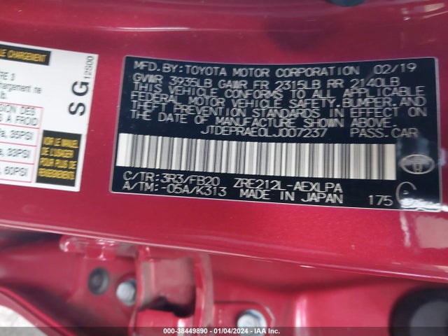 Toyota COROLLA LE 2020 JTDEPRAE0LJ007237 Image 9