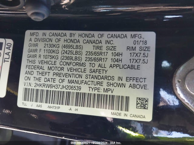 Honda CR-V LX 2018 2HKRW6H37JH206539 Image 9