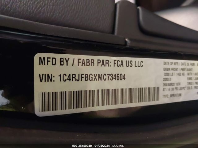 2021 JEEP GRAND CHEROKEE 1C4RJFBGXMC734604 Photo 8