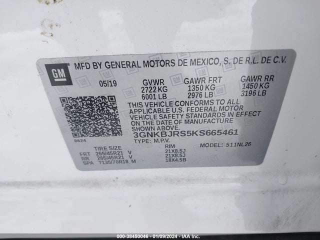Chevrolet BLAZER RS 2019 3GNKBJRS5KS665461 Image 9