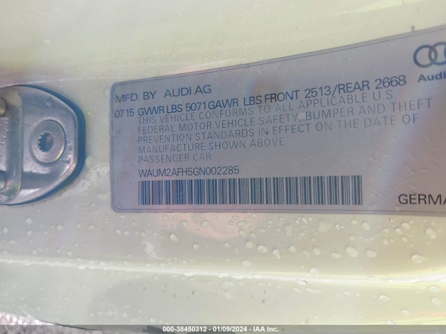 WAUM2AFH5GN002285 Audi A5 2.0t Premium