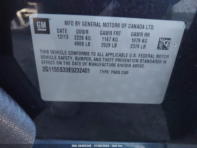 Chevrolet IMPALA 2LZ 2014 2G1155S33E9232401 Image 9