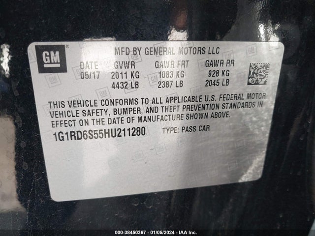 Chevrolet Volt Premier 2017 1G1RD6S55HU211280 Image 9