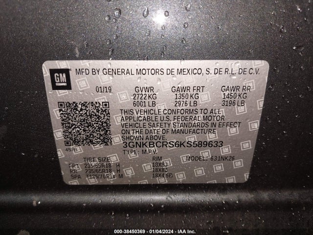 Chevrolet Blazer 2019 3GNKBCRS6KS589633 Image 9