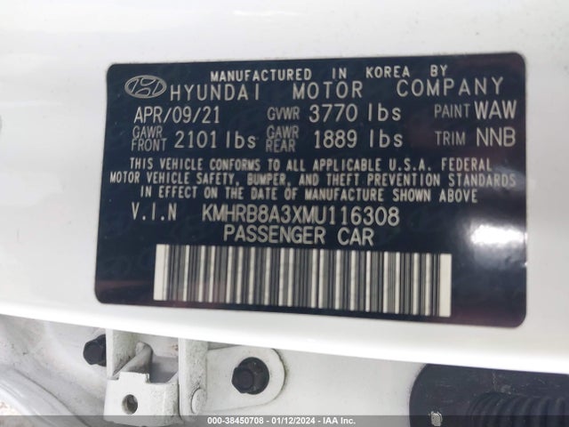 Hyundai Venue Se 2021 KMHRB8A3XMU116308 Image 9