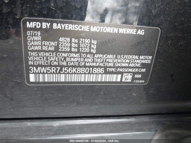 BMW 330i Xdrive 2019 3MW5R7J56K8B01886 Image 9