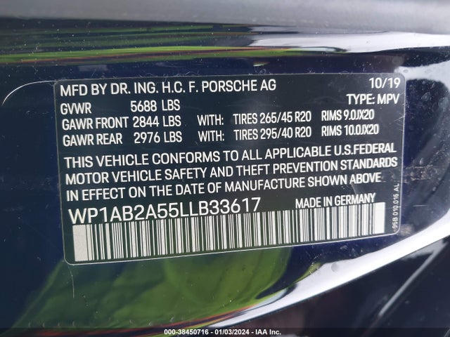 2020 PORSCHE MACAN WP1AB2A55LLB33617 Photo 8