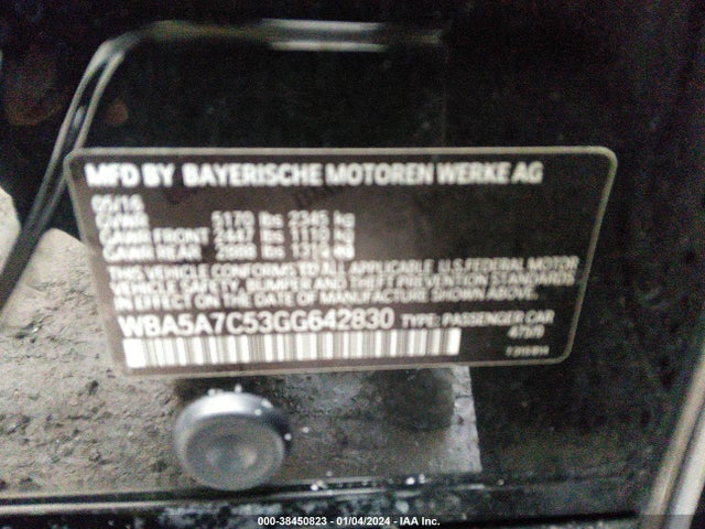 BMW 528i Xdrive 2016 WBA5A7C53GG642830 Image 9
