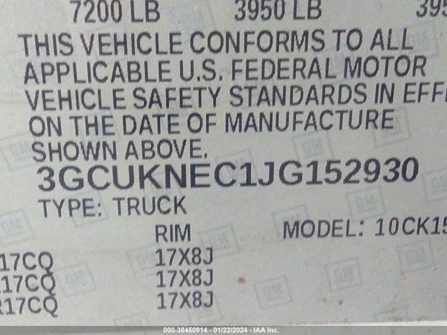 Chevrolet Silverado 1500 Wt 2018 3GCUKNEC1JG152930 Image 9