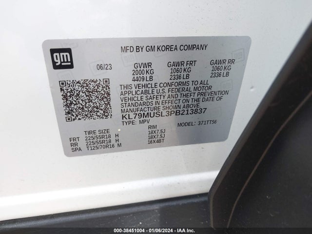Chevrolet Trailblazer Awd Rs 2023 KL79MUSL3PB213837 Image 9