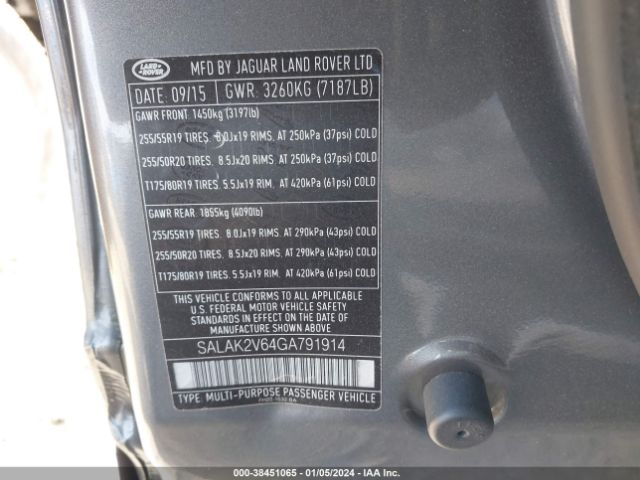 SALAK2V64GA791914 Land Rover LR4