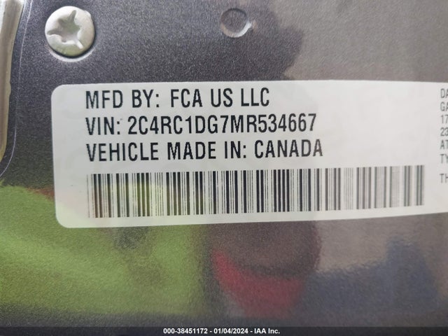 2C4RC1DG7MR534667 Chrysler Voyager Lxi