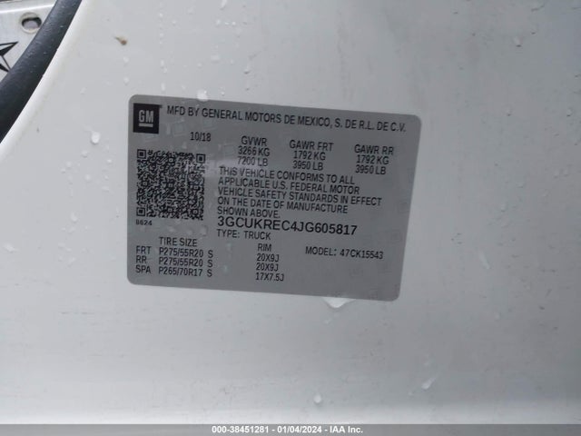 Chevrolet Silverado 1500 2lt 2018 3GCUKREC4JG605817 Image 9