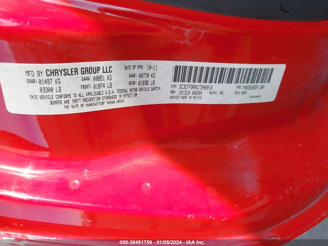 2012 FIAT 500 3C3CFFBR0CT200916 Photo 8