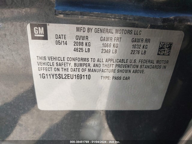 Chevrolet Impala 1ls 2014 1G11Y5SL2EU169110 Image 9