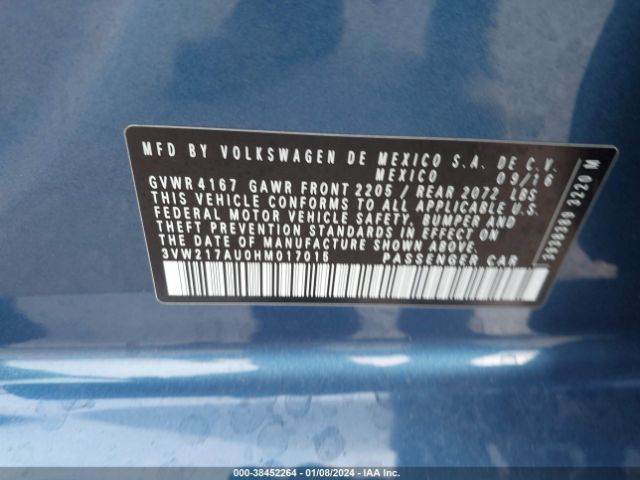 3VW217AU0HM017015 Volkswagen Golf Tsi S 4-door/tsi Se 4-door/tsi Sel 4-door/tsi Wolfsburg Edition 4-door
