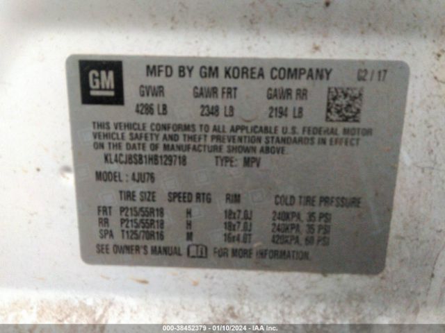 KL4CJBSB1HB129718 Buick Encore Preferred Ii