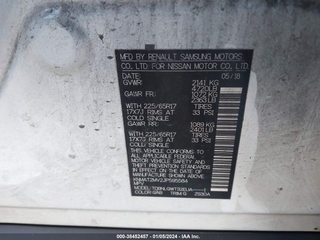 Nissan ROGUE SV 2018 KNMAT2MV2JP595584 Image 9