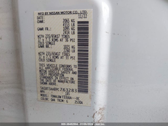 Nissan Rogue S Fwd 2023 5N1BT3AA8PC763283 Image 9