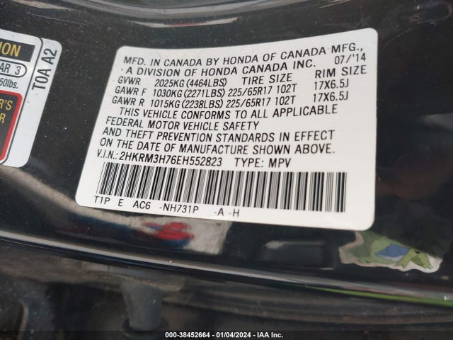 Honda Cr-v Ex-l 2014 2HKRM3H76EH552823 Image 9