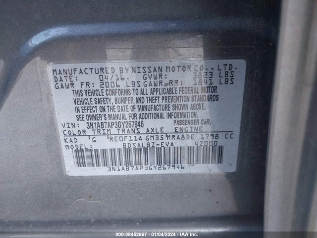 Nissan SENTRA S 2016 3N1AB7AP3GY267946 Image 9