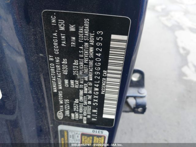 5XXGW4L29GG042953 KIA Optima Sx Turbo