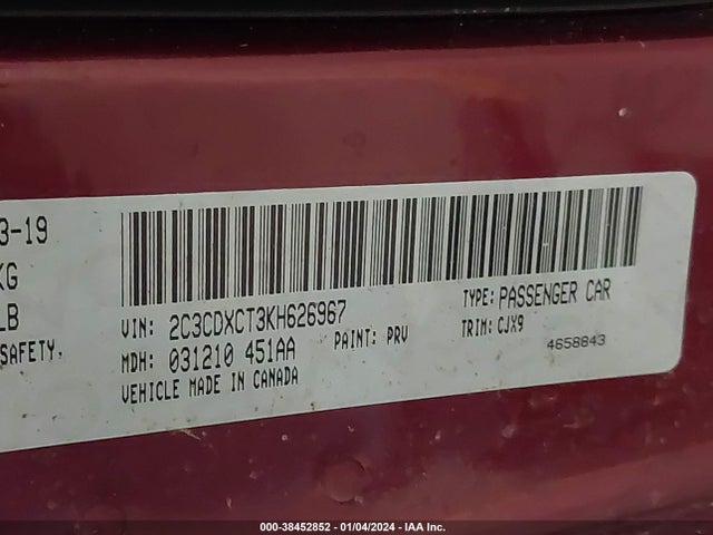 Dodge Charger R/t Rwd 2019 2C3CDXCT3KH626967 Image 9