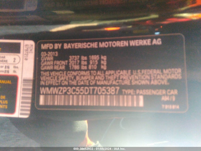 2013 MINI CONVERTIBLE WMWZP3C55DT705387 Photo 8