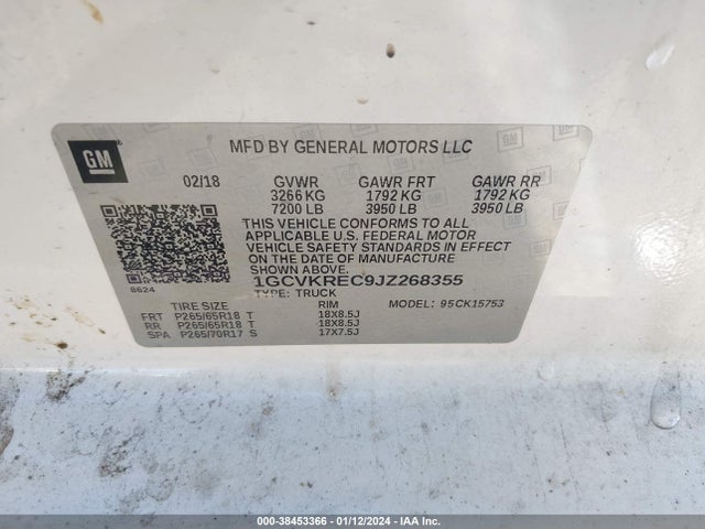 Chevrolet Silverado 1500 1lt 2018 1GCVKREC9JZ268355 Image 9