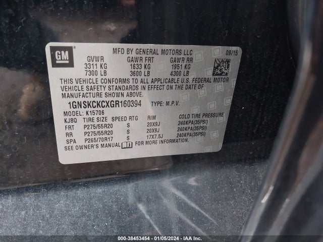 Chevrolet Tahoe Ltz 2016 1GNSKCKCXGR160394 Image 9