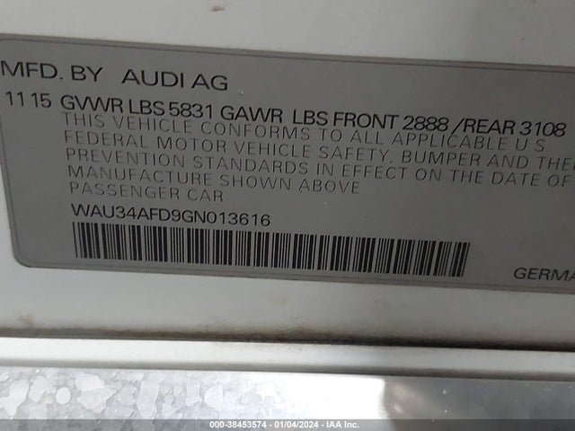 WAU34AFD9GN013616 Audi A8 L 3.0t