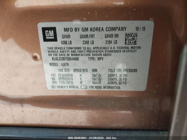 KL4CJCSB7GB544000 Buick Encore Leather