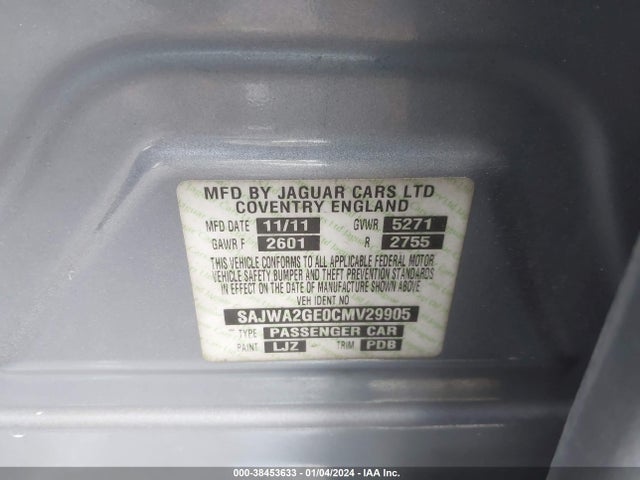 2012 JAGUAR XJ SAJWA2GE0CMV29905 Photo 8