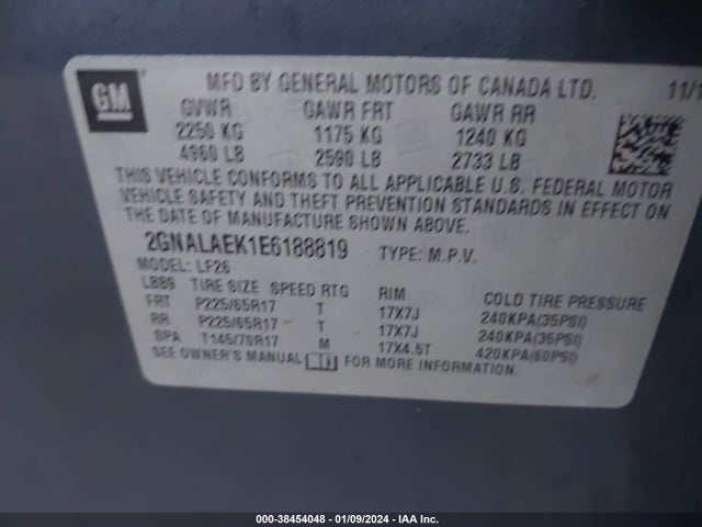 Chevrolet EQUINOX LS 2014 2GNALAEK1E6188819 Image 9