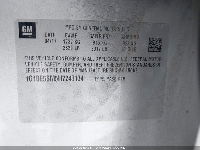 Chevrolet Cruze Lt Auto 2017 1G1BE5SM5H7248134 Image 9