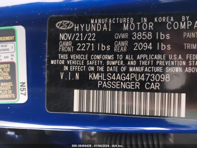Hyundai ELANTRA SEL 2023 KMHLS4AG4PU473098 Image 9