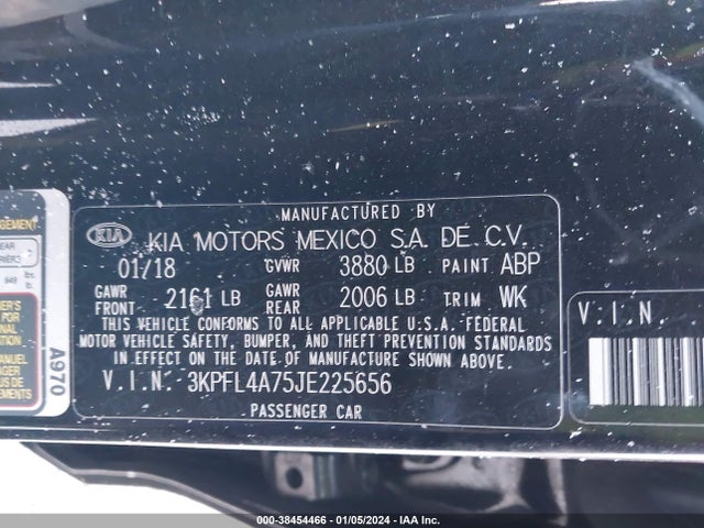 KIA FORTE LX 2018 3KPFL4A75JE225656 Image 9