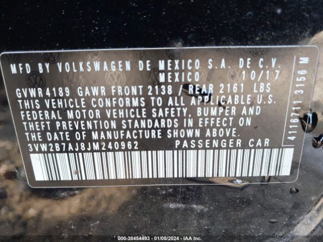 3VW2B7AJ8JM240962 Volkswagen Jetta 1.4t S