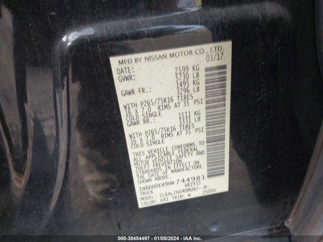 Nissan Frontier Desert Runner 2017 1N6DD0ER9HN744981 Image 9