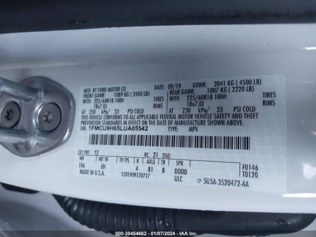 2020 FORD ESCAPE 1FMCU9H65LUA05542 Photo 8