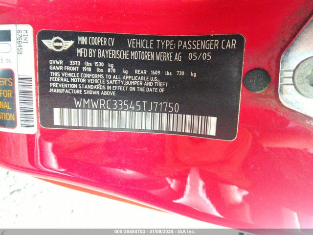 2005 MINI COOPER WMWRC33545TJ71750 Photo 8