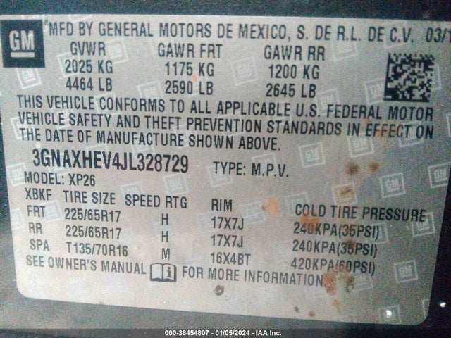 Chevrolet EQUINOX LS 2018 3GNAXHEV4JL328729 Image 9